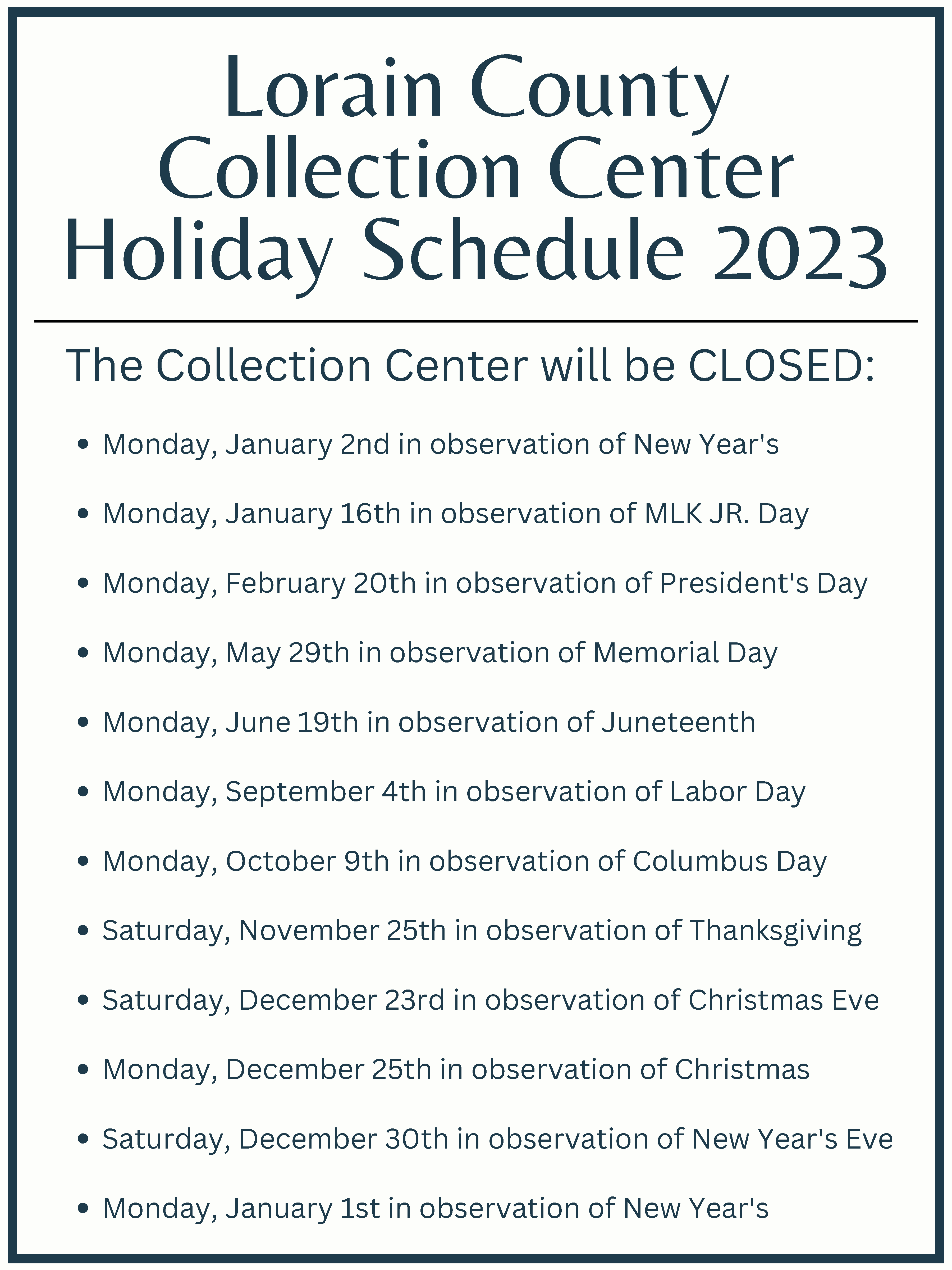 Lorain County Solid Waste Management City of Vermilion